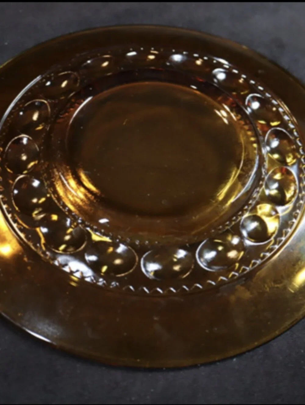Vintage Amber Glass 8.25
